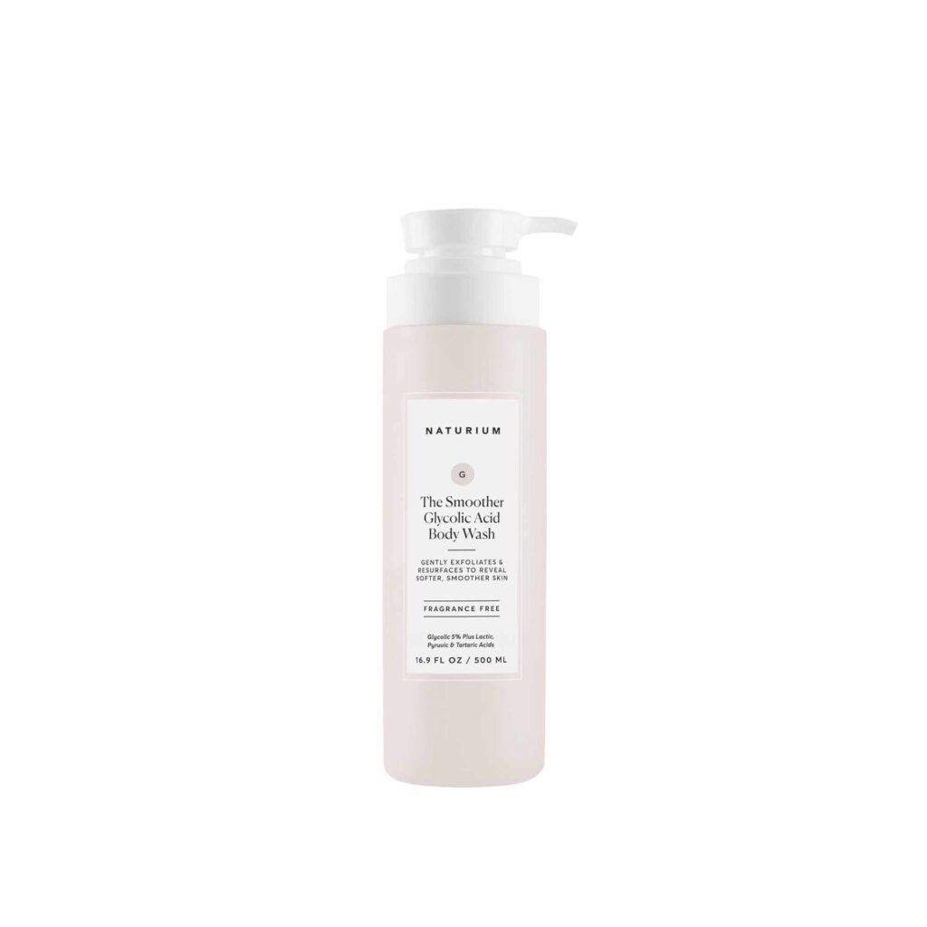 naturium the smoother glycolic acid exfoliating body wash, soft & smoothing cleanser, 16.9 oz