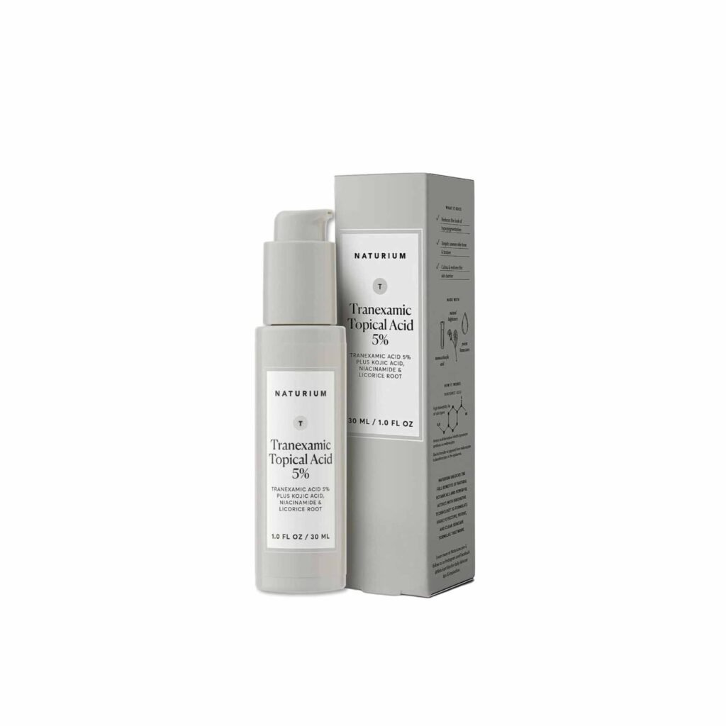 naturium tranexamic topical acid 5%, face & skin care, with kojic acid, niacinamide & licorice root, 1 oz