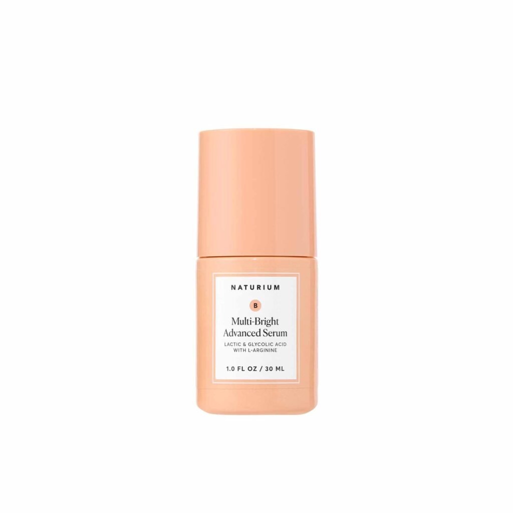 naturium multi bright advanced serum, exfoliating skincare for radiant glow with l arginine, lactic & glycolic acid, 30 ml / 1.0 fl oz