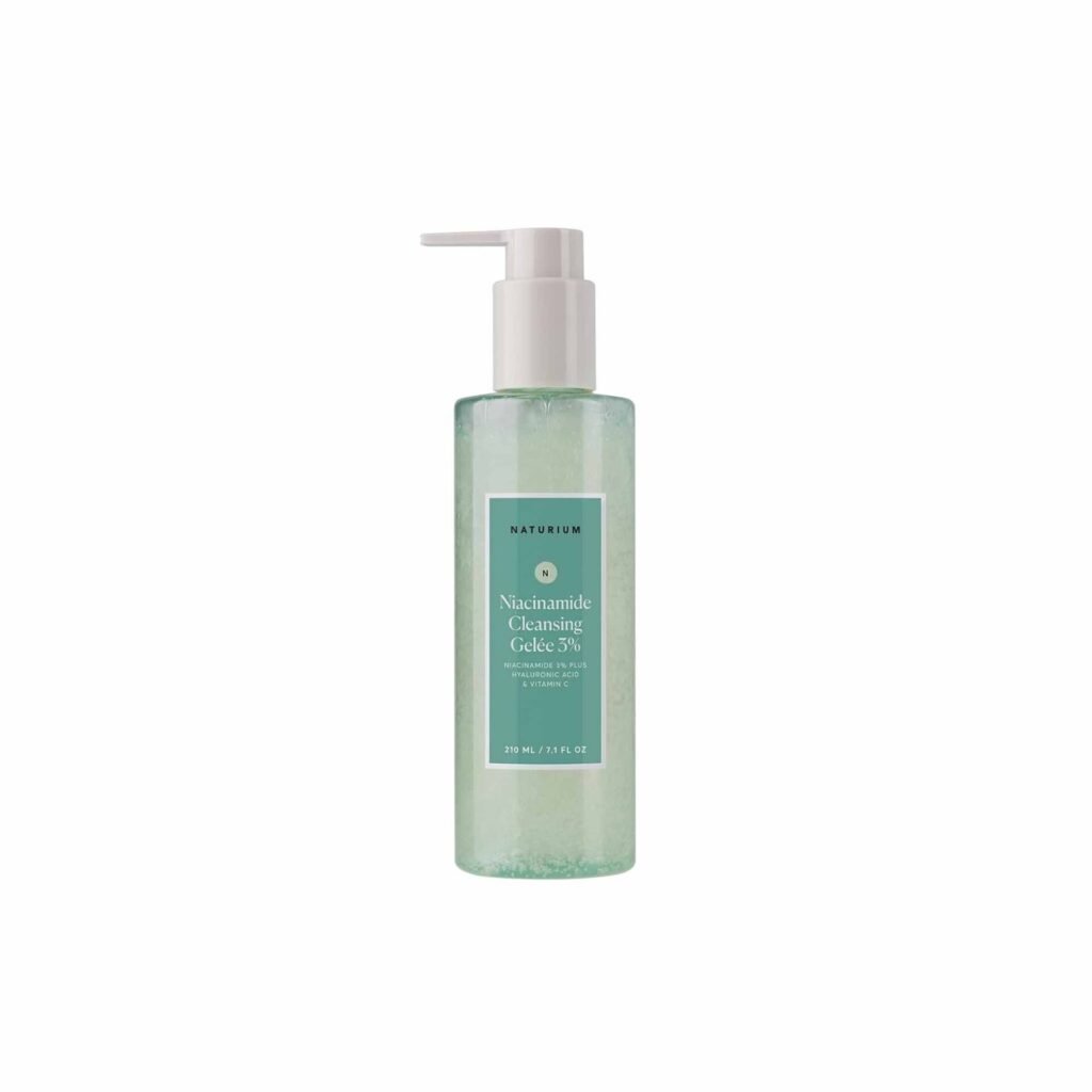 naturium niacinamide cleansing gelée 3% plus hyaluronic acid & vitamin c, gentle & smoothing face wash, 7.1 oz