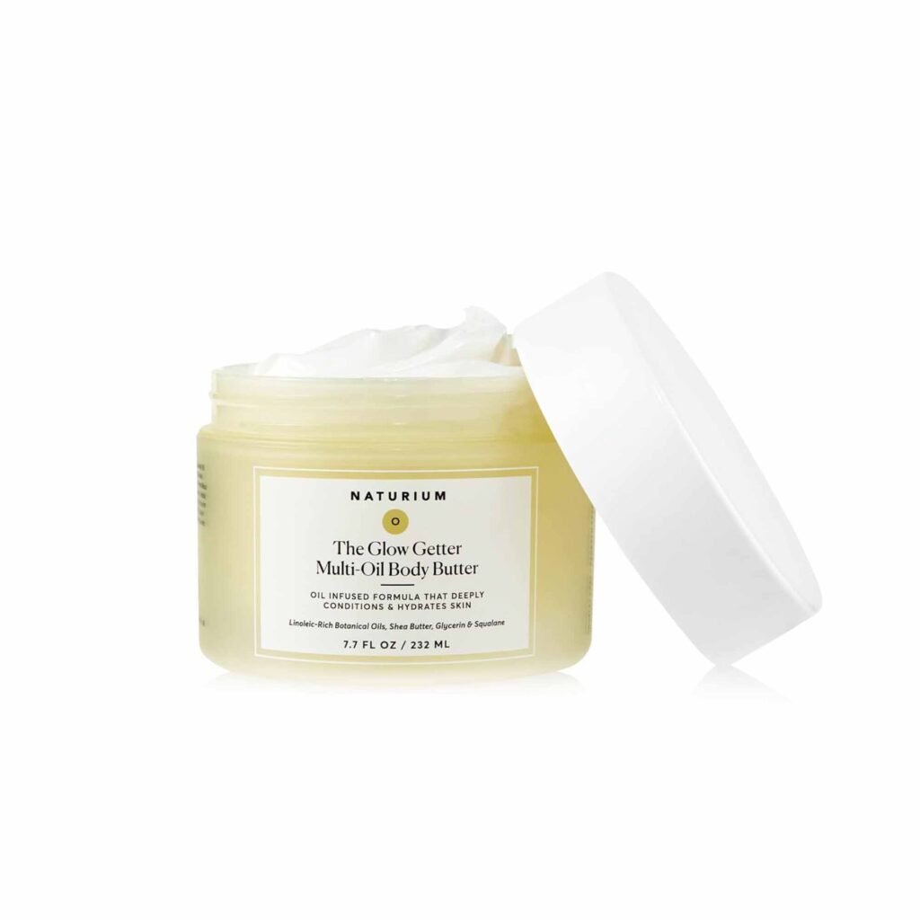 naturium the glow getter whipped multi oil body butter, firming cream & body moisturizer with shea butter, 7.7 fl oz