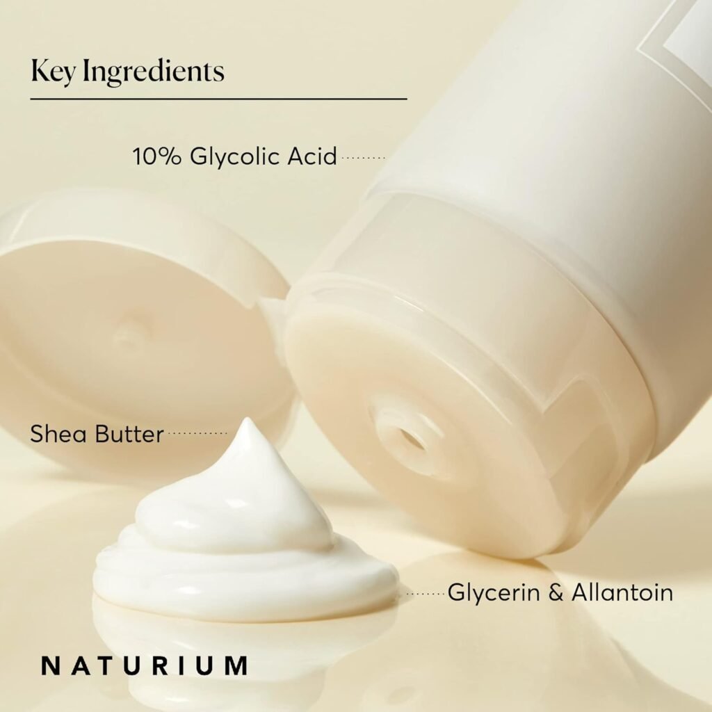 naturium the smoother glycolic acid body lotion, resurfacing & exfoliating treatment, with 10% glycolic acid, 8 oz