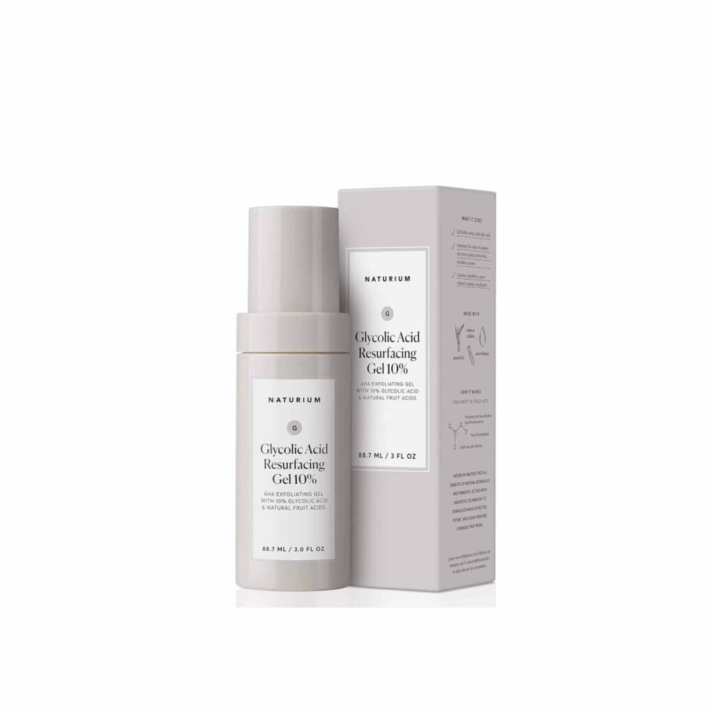 naturium glycolic acid resurfacing gel 10%, aha exfoliating gel with natural fruit acids, 3.0 oz